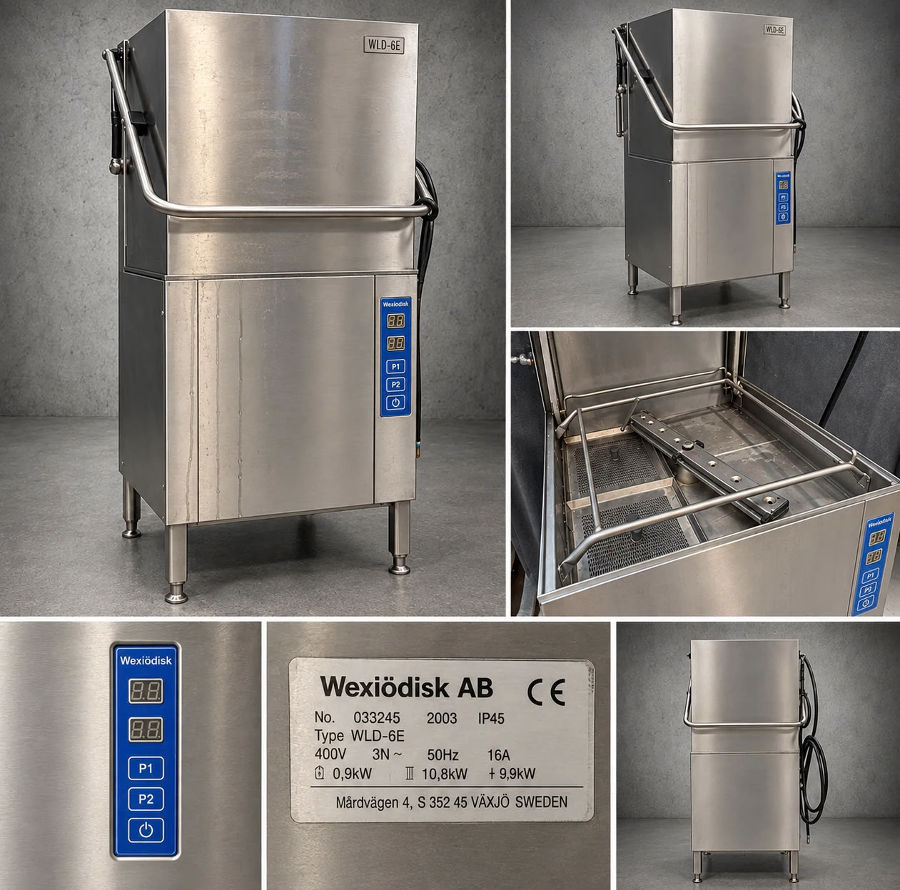 Wexiödisk WLD-6E – hætteopvaskemaskine, serienr. 033245 – billede 2