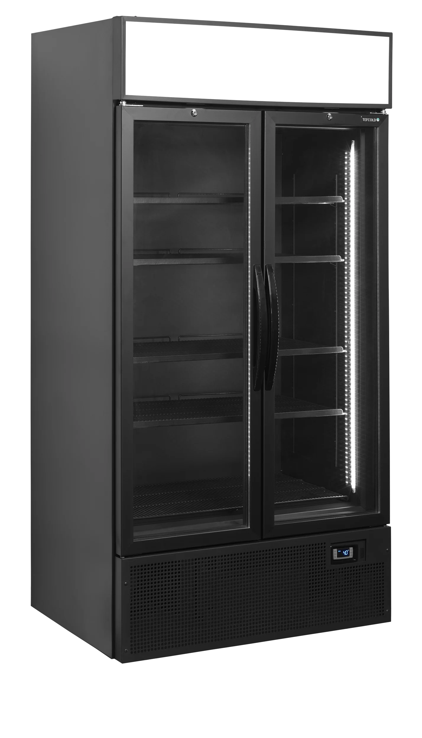 TEFCOLD FSC1000H BLACK – Sort 2-dørs displaykøler med lystop