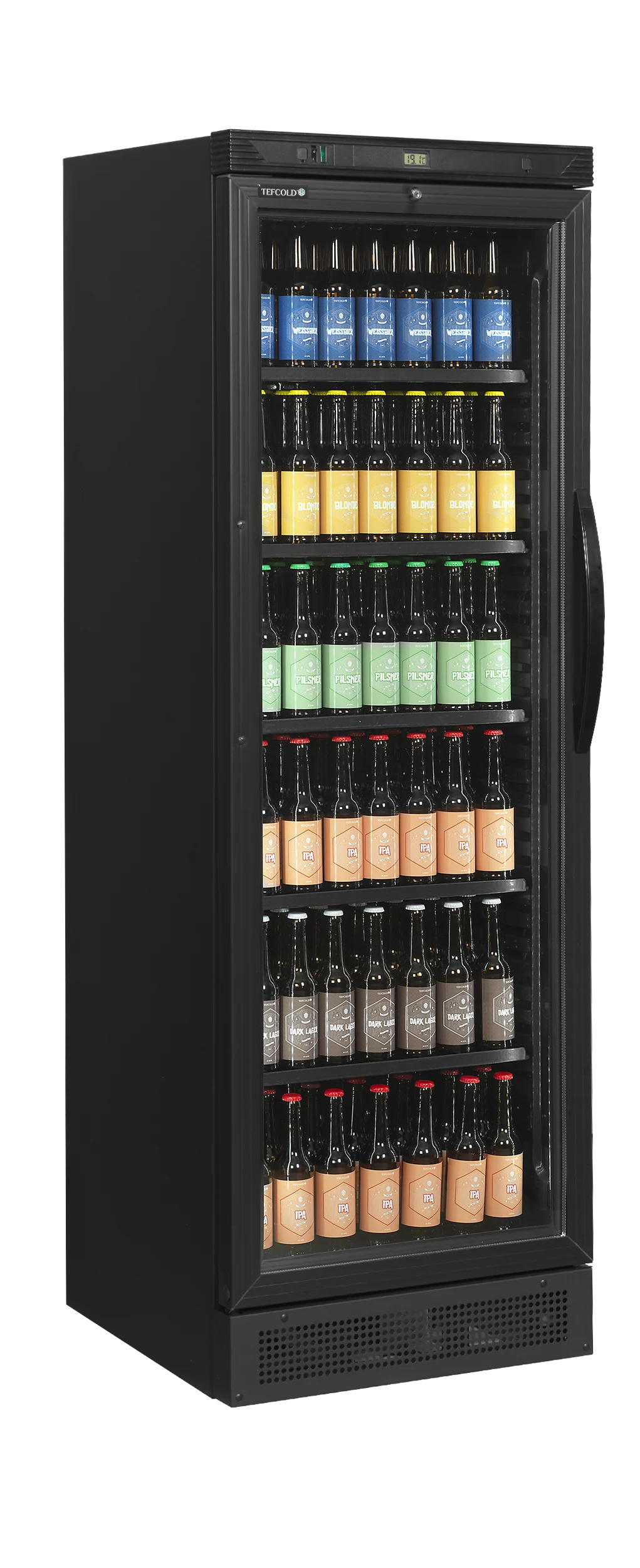 TEFCOLD CEV425 BLACK L/H – Flaskekøleskab, venstrehængt dør