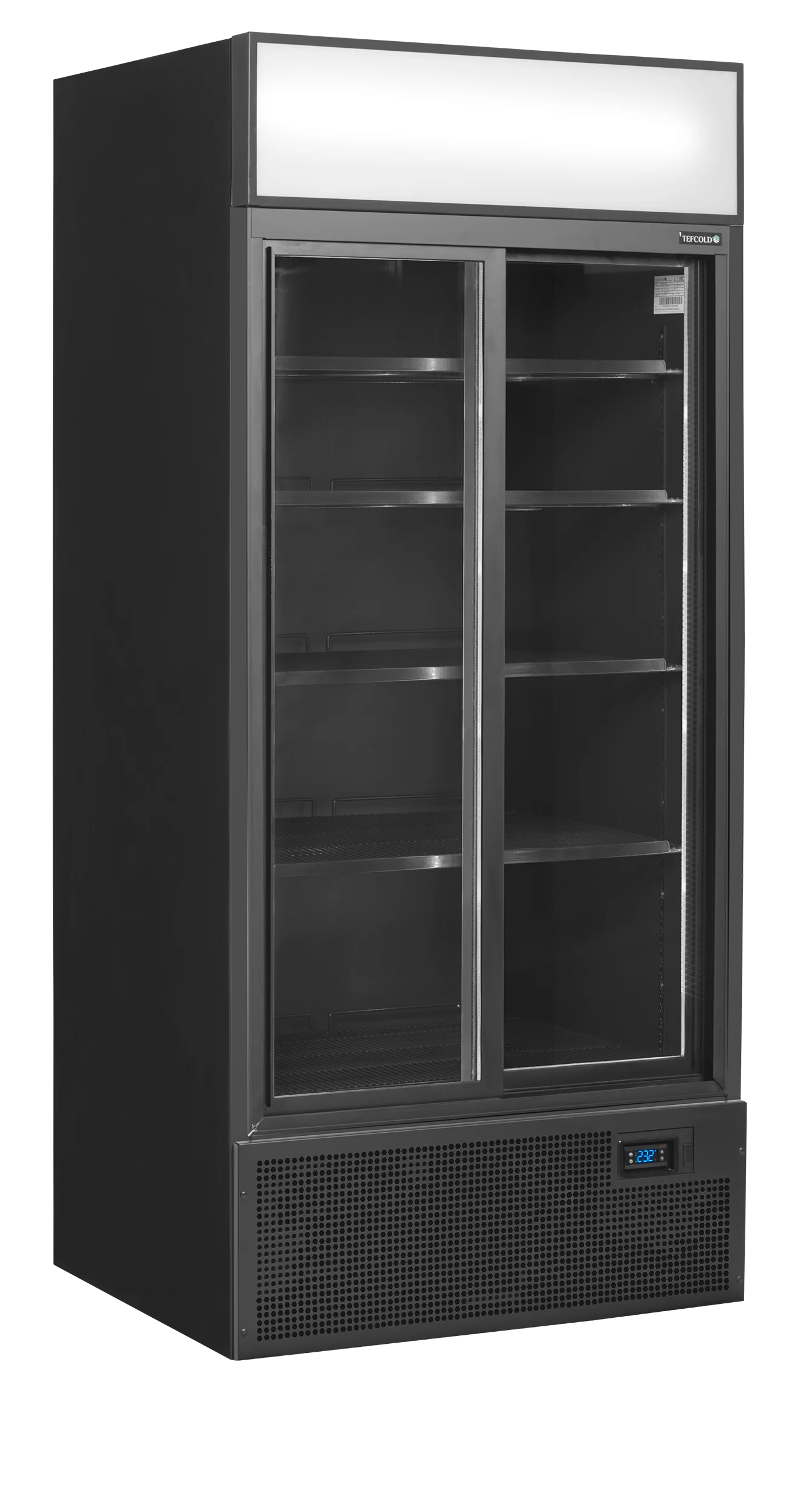 TEFCOLD FSC891S Black – Sort 2-dørs displaykøler med lystop