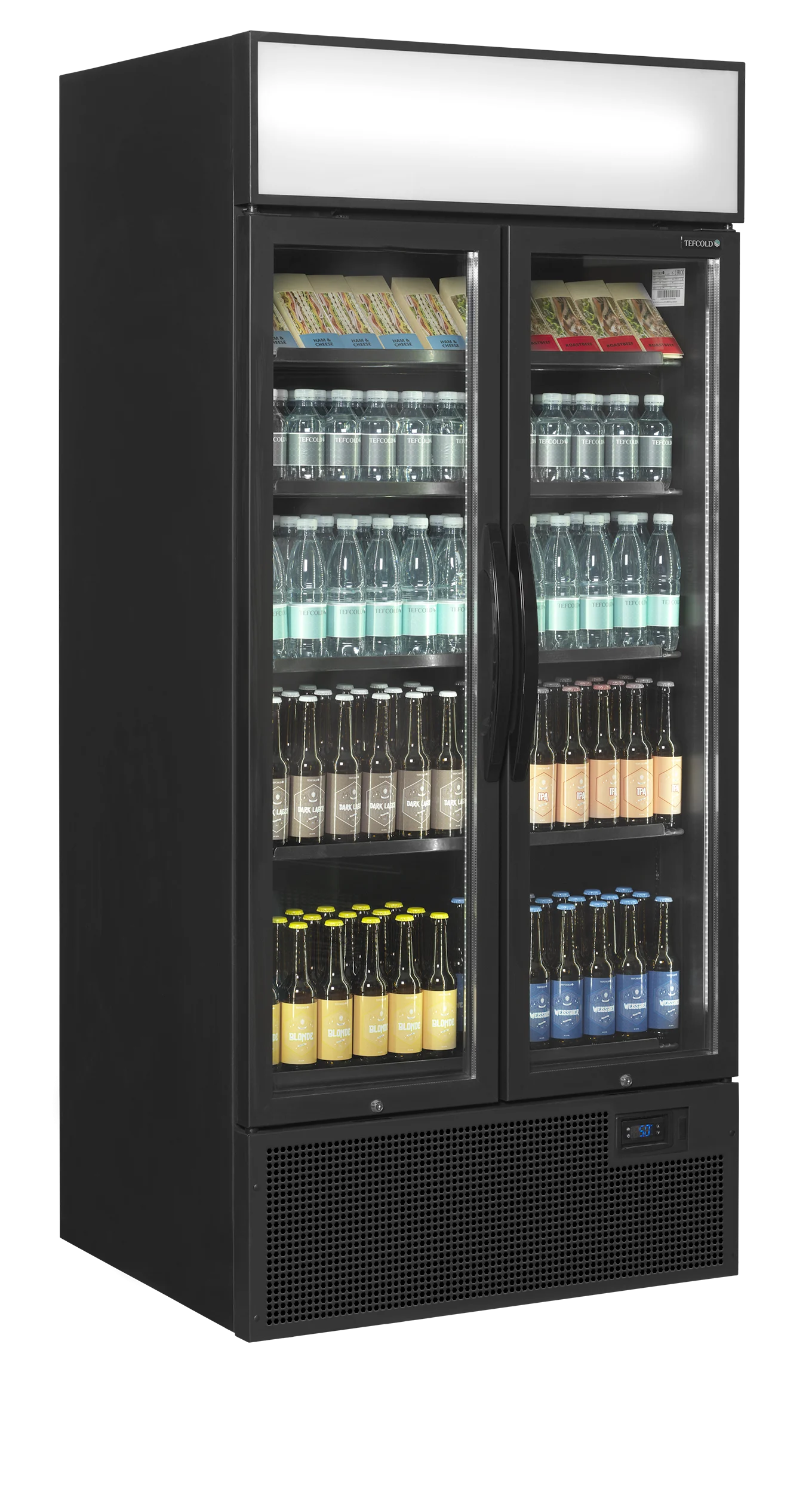 TEFCOLD FSC891H Black – Sort 2-dørs displaykøler med lystop